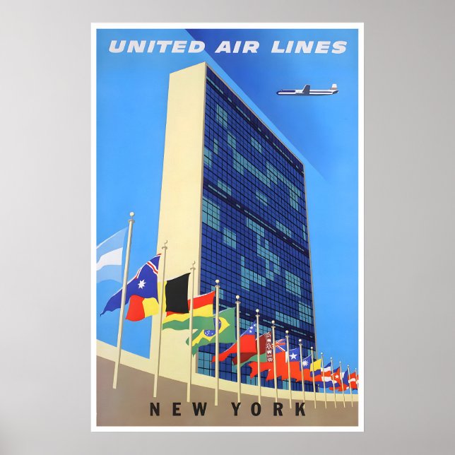 Edificio de las Naciones Unidas Arte Cartel de via (Frente)