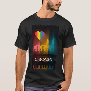 Edificio de Wrigley del orgullo gay de la camiseta