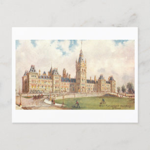 Edificio del Parlamento en la postal de Ottawa