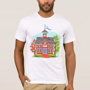 Edificio escolar con camiseta