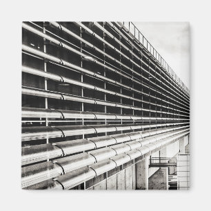 Edificio industrial Imán blanco y negro