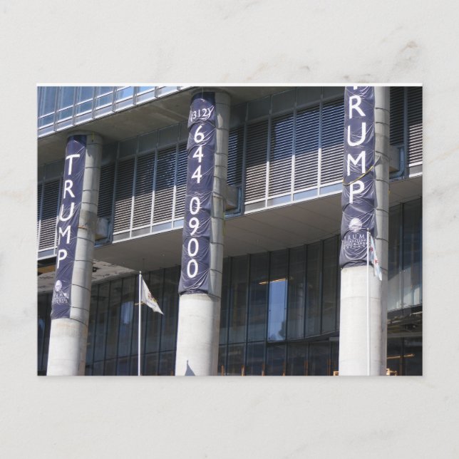 Edificio Trump en la postal de Chicago (Anverso)