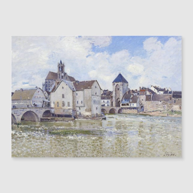 Edificios de Alfred Sisley y puentes con agua (Anverso)