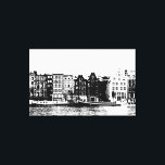 Edificios de Ámsterdam arte en blanco y negro<br><div class="desc">Edificios de Amsterdam arte en la pared de siluetas en blanco y negro</div>