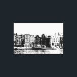 Edificios de Ámsterdam arte en blanco y negro<br><div class="desc">Edificios de Amsterdam arte en la pared de siluetas en blanco y negro</div>