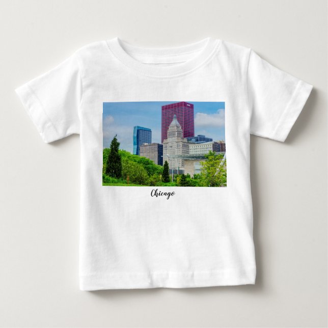 Edificios De La Camiseta Bebé De Chicago (Anverso)