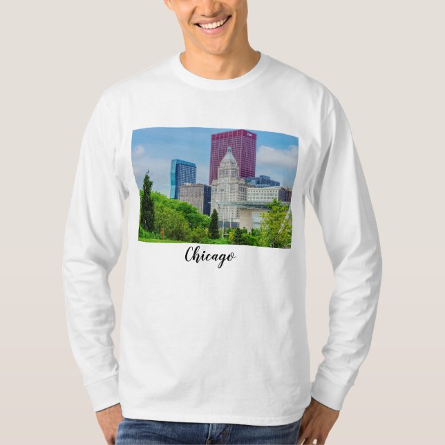 Edificios De La Camiseta De Manga Larga De Chicago (Anverso)