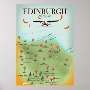 Edimburgo Escocia estilo vintage poster impresión