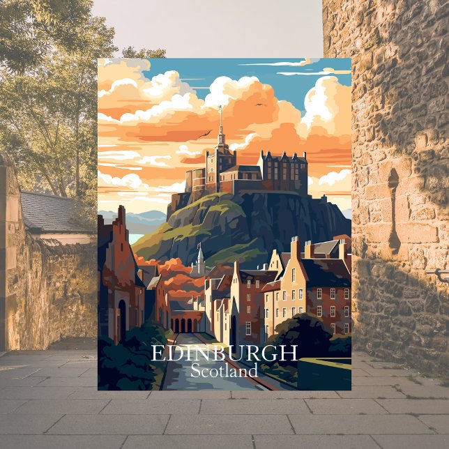 Edimburgo, postal de Escocia - Castillo de Edimbur (Edinburgh, Scotland)