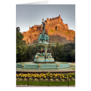 Edinburgh Castle Fountain Princes Street Gardens