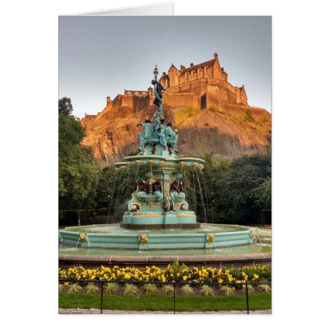 Edinburgh Castle Fountain Princes Street Gardens (Frente)