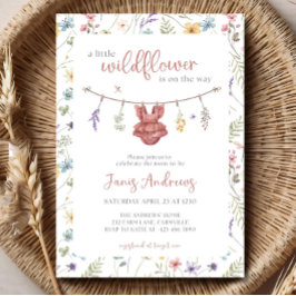 Editable A Little Wildflower Invitación Baby Showe