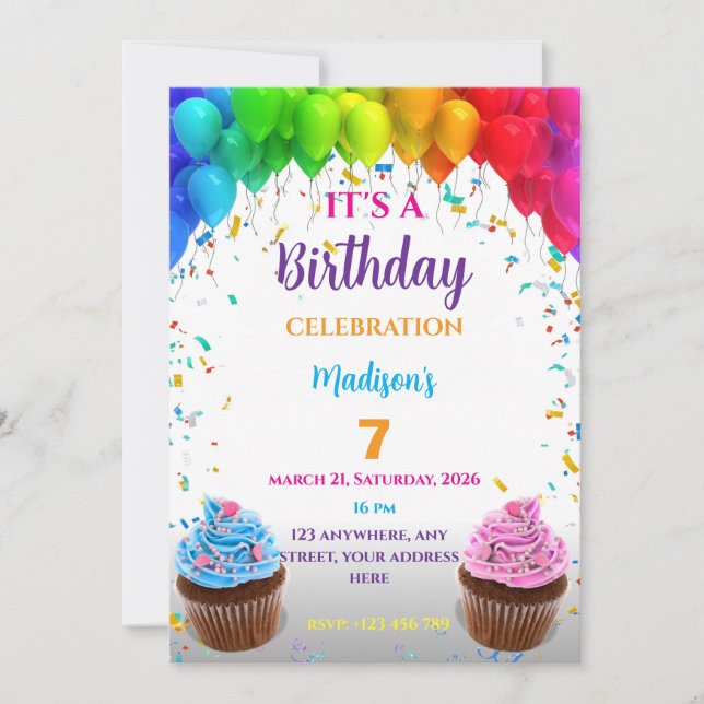 Editable Birthday Invitation (Anverso)