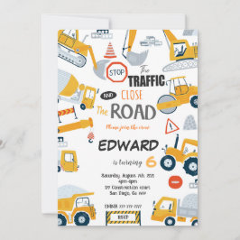 Editable Cerrar la invitación a la construcción de