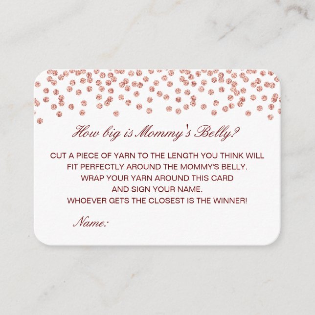 Editable Cómo de grande es la tarjeta Belly de mam (Anverso)