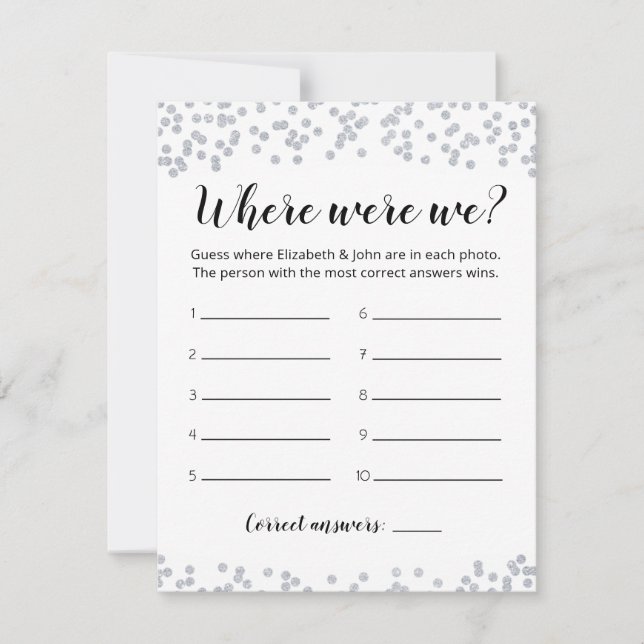 Editable Donde Estuvimos La Tarjeta De Juegos De D (Anverso)