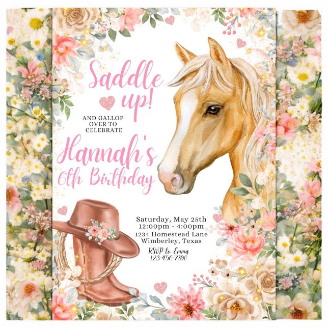 EDITABLE Invitación a cumpleaños de caballo, invit (Subido por el creador)