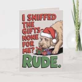 EDITABLE Labradoodle Funny Dog Navidad Tarjeta