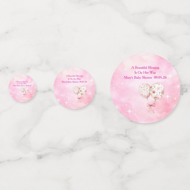 Editable Pink Chinoiserie Table Confetti (Anversos)