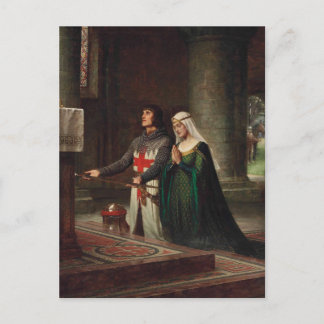 Edmund Blair Leighton - La dedicatoria Tarjeta pos