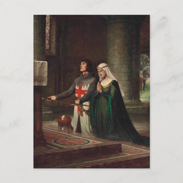 Edmund Blair Leighton - La dedicatoria Tarjeta pos (Anverso)