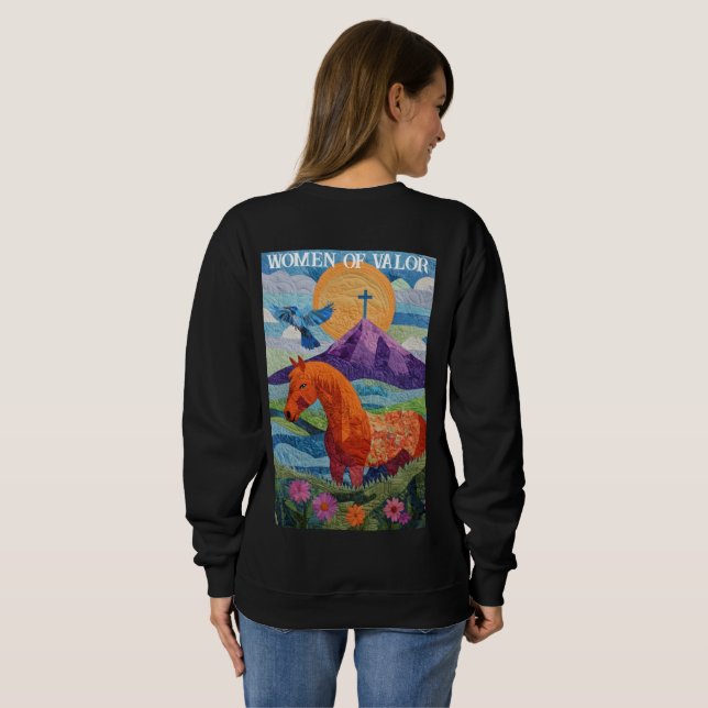 Edredón Mujeres de Valor, Sudadera para Mujer (Reverso completo)