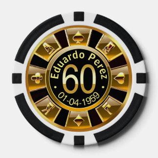 Eduardo P 60º chip de póquer negro dorado