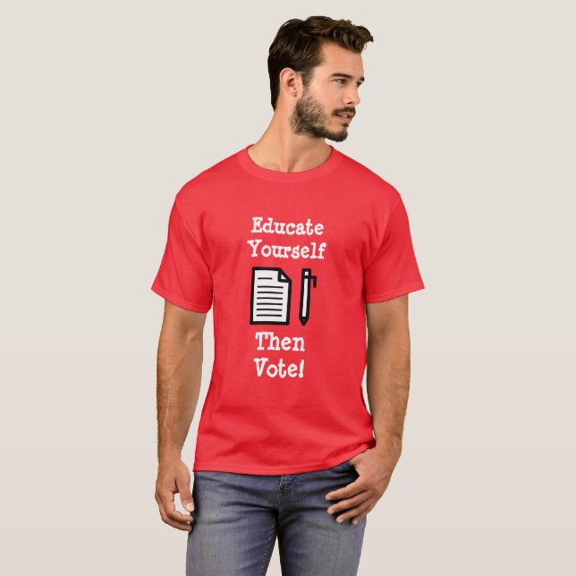 Educarse y luego votar en camiseta (Anverso completo)