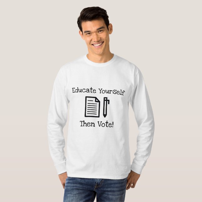 Educarse y luego votar en camiseta (Anverso completo)