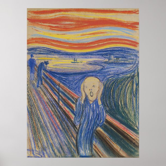 Edvard Munch El Grito 1895 Impresión de Arte en Pa (Frente)