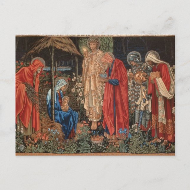 Edward Burne-Jones - Adoración de la postal magi (Anverso)