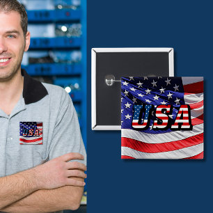 EE.UU. - botón de giro de la bandera estadounidens