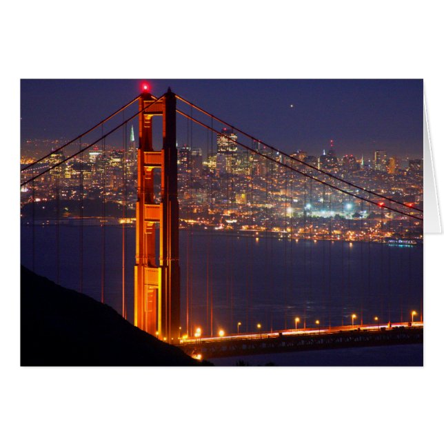 EE.UU., California. Puente Golden Gate de noche (Anverso (Horizontal))