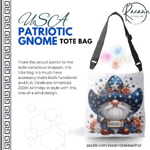 EE. UU. Celebrando 250 Años Bolsa Tote Gnomo