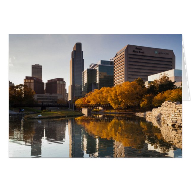 EE. UU., Nebraska, Omaha, Gene Leahy Mall, Skyline (Anverso (Horizontal))