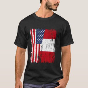 EE. UU. Perú Media Bandera Americana Camiseta De L