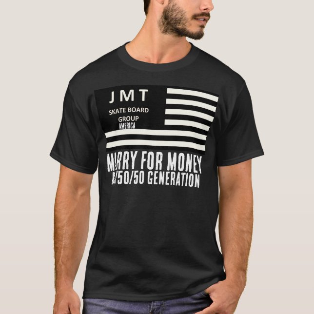 EE.UU. SE CASÓ POR DINERO Camiseta negra básica (Anverso)