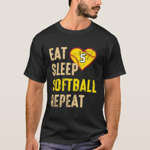 Eee Sleep Softball Repetir Jersey Número 5 Vintage