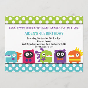 ¡Eeek! ¡Rawr! Invitación del monstruo