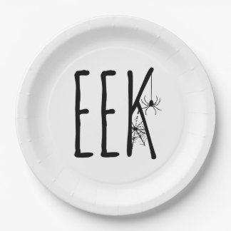 ¡EEK! Platos de papel de Halloween de araña y tela