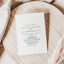 Eelegante caligrafía Invitación a la boda española