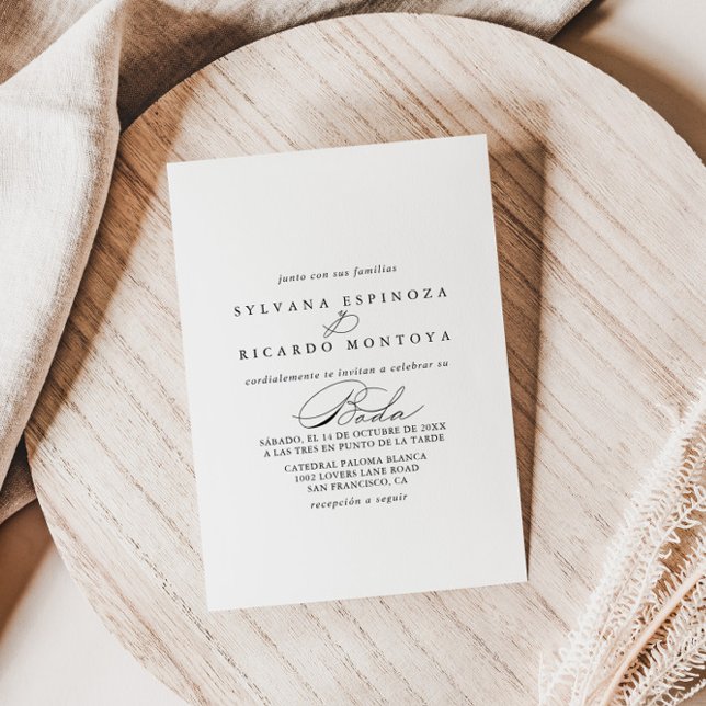 Eelegante caligrafía Invitación a la boda española (Subido por el creador)