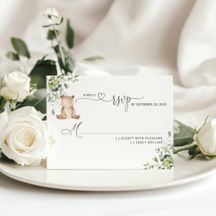 Eeucalipto verde oso ducha de bebé RSVP