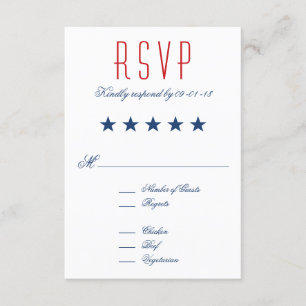 EEUU Bandera Patriótica Boda RSVP