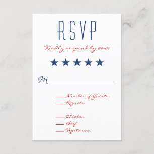 EEUU Bandera Patriótica Boda RSVP 2