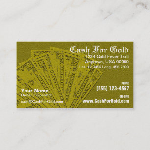 Efectivo para la tarjeta de visita del oro