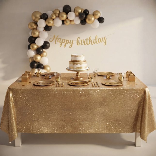 Efecto Brillo Dorado Mantel Cumpleaños Tema (Subido por el creador)