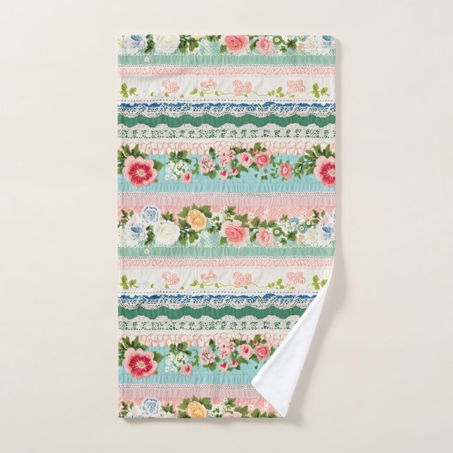 Efecto de encaje del bordado de vintage (Toalla de mano)