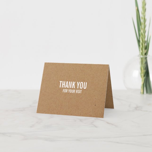 Efecto de papel Kraft, tarjeta de agradecimiento a (Anverso)