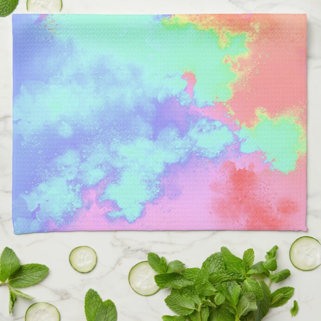 Efecto de pintura con aerosol arcoiris Toalla de t (Doblado)